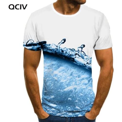 QCIV Brand Psychedelic T shirt Men Water Tshirts Casual Painting Shirt Print Art T-shirts 3d Short Sleeve Hip hop Casual Tops