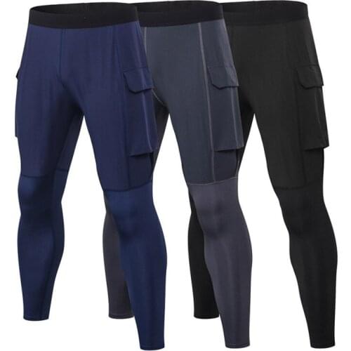 Men Running Tights Pro Compress Yoga Pants Exercise Fitness Leggings Workout Exercise Men Sports Slim Training Pants