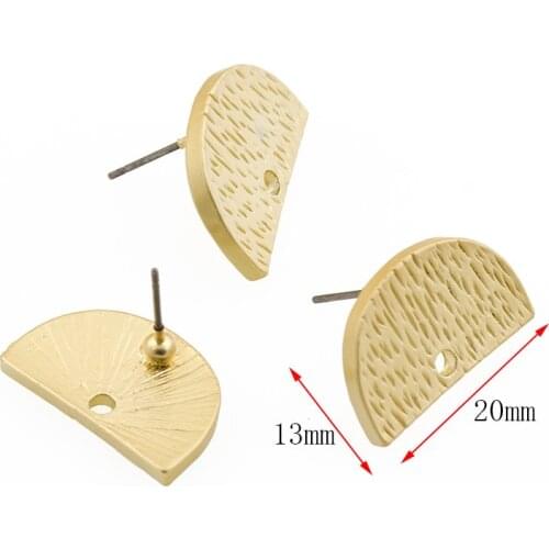 10Pcs DIY Earrings Setting Handmade Matt Golden Stud Earrings Connectors for Women Earrings Base Jewelry Making Accessories