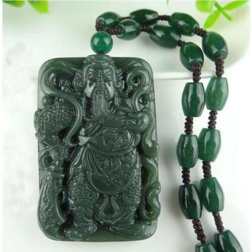 Natural hetian jade QINGYU XinJinag brand Men QINGYU GUAN GONG pendant free shipping