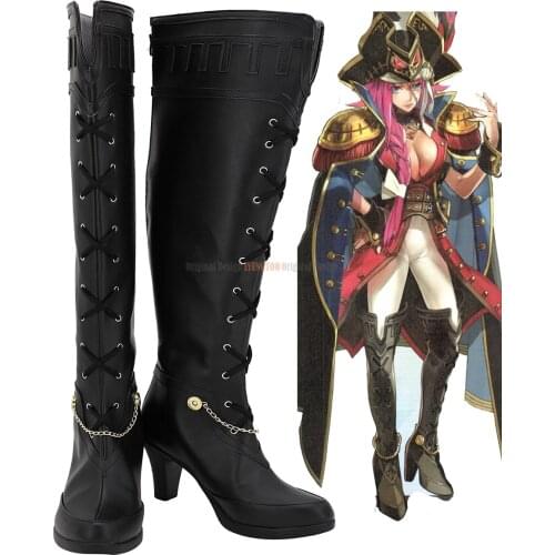 FGO Francis Drake Shoes Cosplay Fate Fate Grand Order Francis Drake Cosplay Boots Black Shoes High Heel Custom Made for Unisex