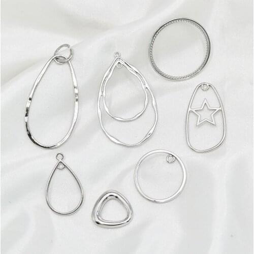 Zinc Alloy Charms Silver Hollow Geometry Round Charms Pendant 10pcs/lot For DIY Fashion Jewelry Making Finding Accessories