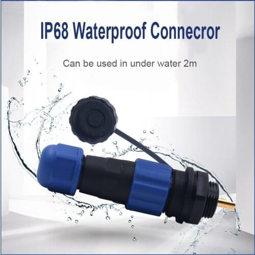 SD13 Industrial Under Water Waterproof Back Nut Type IP68 Connector 1Pin/2pin/3pin/4pin/5pin/6pin/7pin Male Plug Female Socket