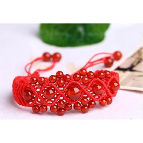Drop shipping String knitted red jewelry Red Womens Bracelet Knitted Red String Bracelets Female Accessories wholesale