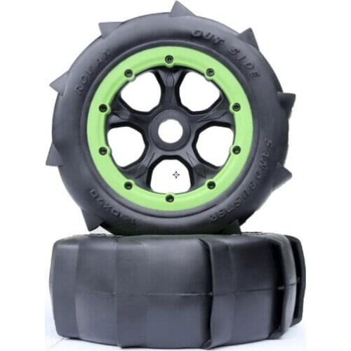 Desert Beach wheels and tires (2) for Losi 5ive-T 4x4 Truck 5T RC BND(LOSB0019) 1/5 Gas Truck Rovan LT KM-X2