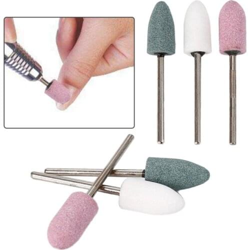 Nail Art Grinding Wheel Grinding Ceramic UV Gel Polishing DIY Drill Natural Silicon Carbide Exfoliating Manicure Tapered Handle