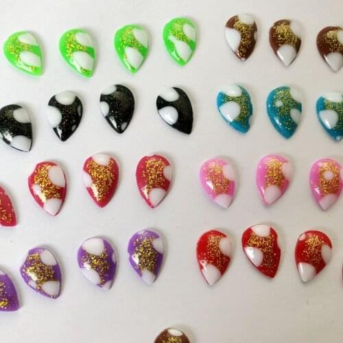 Bling 100pcs 8*12mm Resin crystal Rhinestone Flatback Cabochon Stone DIY Wedding Decoration Crafts