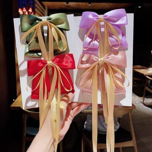 Sweet Hair Ornament Headband Pins Barrettes Women Girls Cute Big Bow Ribbon Hair Clips Fashion Hair Accessories 2021 New
