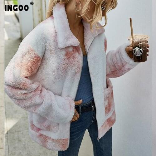 Winter Warm Fur Womens Coat Oversized Fuax Fur Fluffy Jacket Ladies Basic Pocket Turn-down Neck Casual Print Shaggy Coats