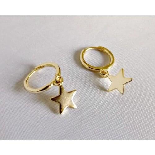 2018 Simple Gold Color Star HOOP Earrings for Women Earrings brincos Oorbellen boucle d'oreille pendientes