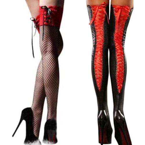 Women Sexy Transparent Lingerie Fishnet Stockings Erotic Apparel Lace Stockings Costumes Lenceria Babydoll Bondage Porno