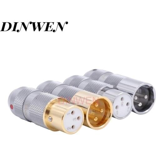 1PC XLR CONNECTOR Viborg Premium 99.9998% Pure Copper Female Male XLR 3pin Jack Plug Terminal for MIC Headphone Cable Balance