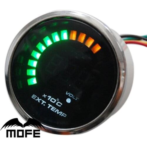 Original Logo 20PCS Analog LED Exhaust Gas Temperature Temp EGT 52mm Gauge With Sensor