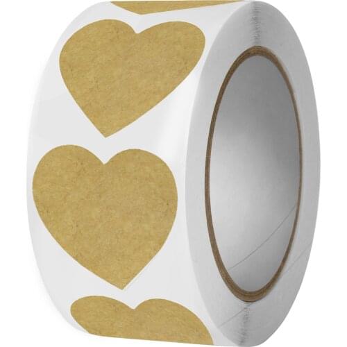 500pcs Vintage Kraft Paper Stickers Scrapbook Gift Stationery Label Love Stickers For Diary Notebooks Decro Kids Children Reward