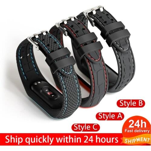 Silicone Smart watchband For Xiaomi Mi band 6 mi band 3 4 Sport watch band replacement beacelet belt Mi band 4 5 6 wirst strap