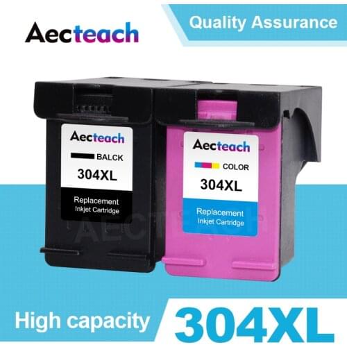 Aecteach Compatible For HP304 Ink Cartridge Replacement for HP 304 XL 304XL Cartridges Deskjet 3720 3700 3723 3724 3730 Printer