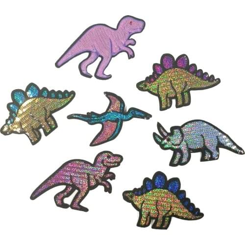 DIY sequin embroidery dinosaur animal cartoon patches for clothing QR-3
