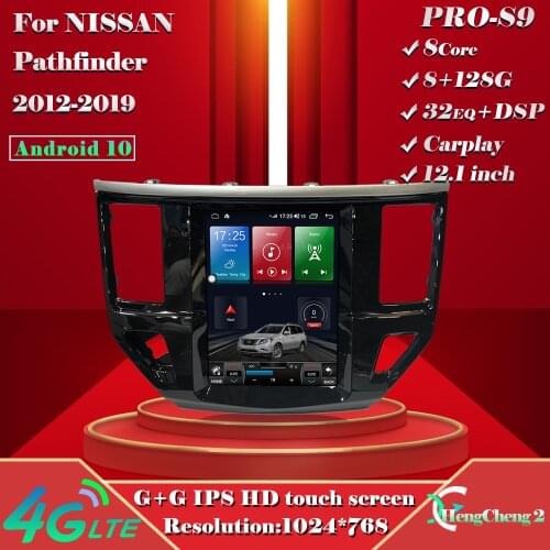 For 2012-2019 Nissan Pathfinder intelligent multimedia video player 6+128G pathfinder radio GPS 10.4 "Tesla style 4G navigation