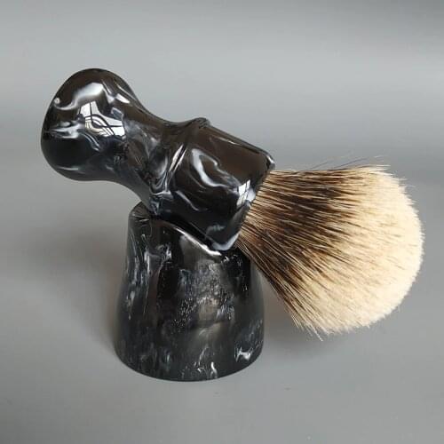 Dscosmetic silvertip 2 band badger hair shaving brush with shaving brush stand