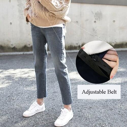 #1035 Maternity Jeans Pregnancy Clothes Denim Straight Pants for Pregnant Women Embarazada Ropa Srping Autumn Plus Size 10%Off