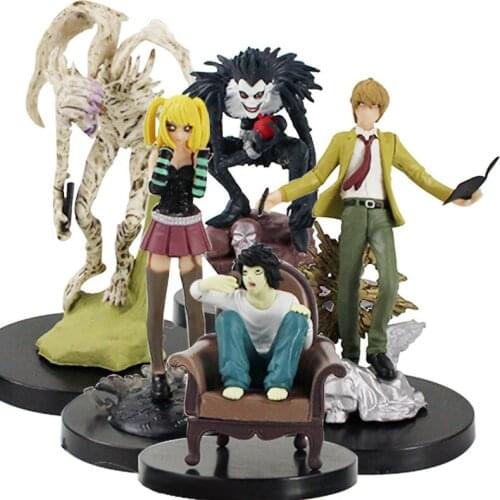 7-11cm 5pcs/set Death Note Yagami Light Killer MisaMisa L Ryuuku Rem PVC Action Figure Collectible Model Toy Gifts