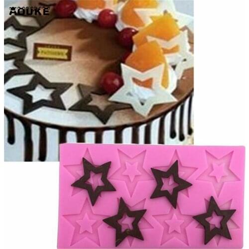 DIY Baking Tools Cake Decoration Brand Pentagram Fondant Cake Liquid Silicone Mold Pastry Jello Mould Pudding Chocolate Molds