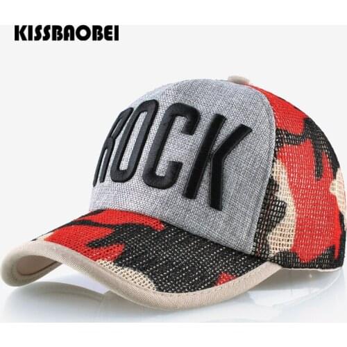 Camouflage Caps Men Breathable Snapback Baseball Cap Women Fashion Letters Cotton And Linen Hat Summer Outdoor Gorras Adjustable