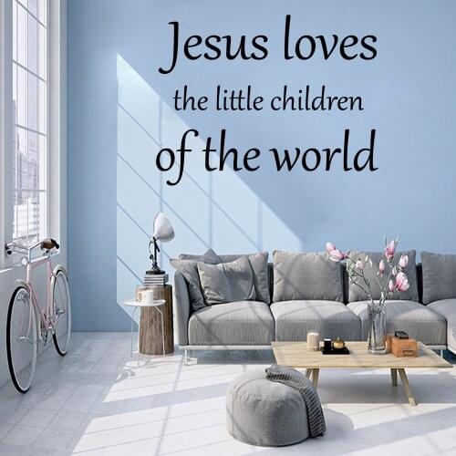 Beauty Jesus loves the little children of the world Removable Pvc Wall Stickers For Kids Room Living Room Home Decor removable
