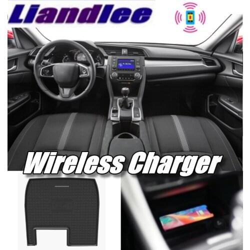Liandlee Wireless Car Phone Charg er Armrest Storage Compartment Fast qi Charging For HONDA Civic FC 2016~2019