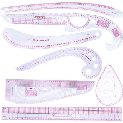 7Pcs/set Sewing Tailor French Curve Rulers Drawing Line Measure Clothing Patchwork DIY Crafts-S001