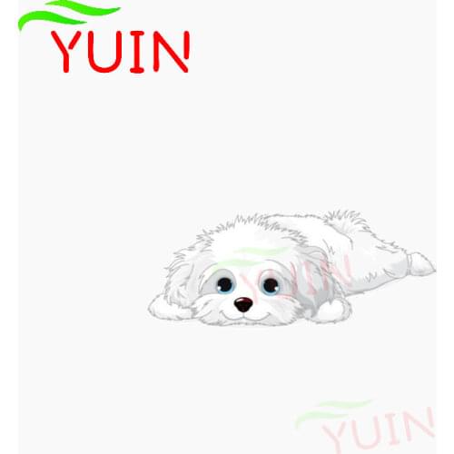 Cute Havanese Puppy Car Sticker Animal Dog Decals Fashion PVC Decoration Cars Accessories High Quality Waterproof Decal 12*5cm