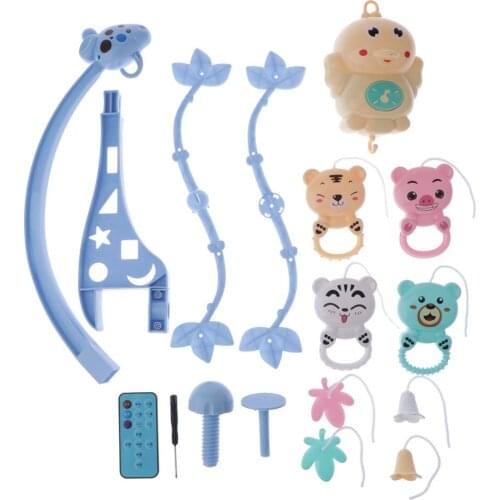 Remote Control Musical Baby Crib Bell, Infant Mobile Bed Bell with Hand Grip Flashing Rotating Rattles Toys for 0-12 Months Baby