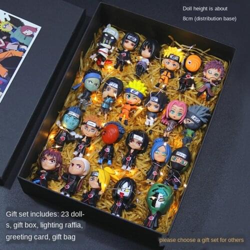 NarutoGarage Kit Model Full Set Doll Cute Sasuke Kakashi I Aro Weasel Decoration Gift Set Animation anime figure girl