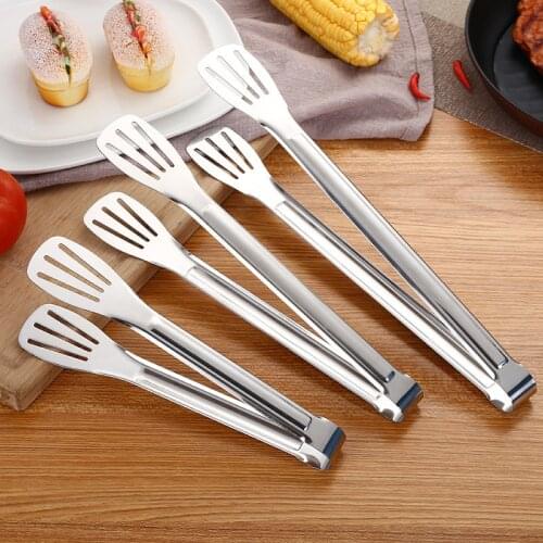 Stainless Steel BBQ Grilling Tong Salad Bread Serving Tong Non-Stick Kitchen Barbecue Grilling Cooking Tong Kitchen Accessories