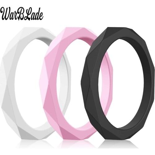 WarBLade New 3mm Food Grade FDA Silicone Rings Women Wedding Rubber Bands Hypoallergenic Crossfit Flexible Silicone Finger Ring
