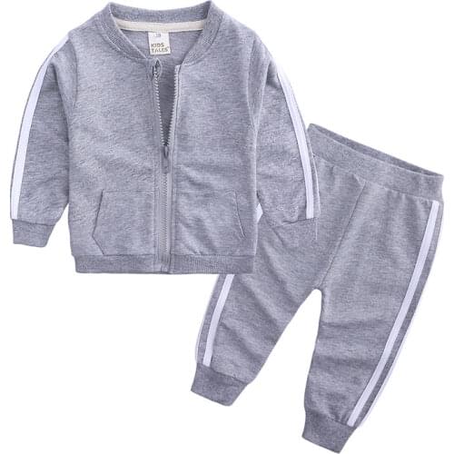 Autumn Newborn Baby Girl Clothes Solid Color Baby Clothing Boys Sets Cotton Long Sleeve Tops+Pants Infant Clothes 0-24 Months