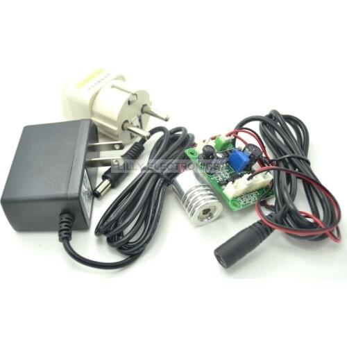 Industrial 12V 100mw 405nm Blue/Violet Light Laser Module w/TTL 18x25mm with EU plug AC adapter