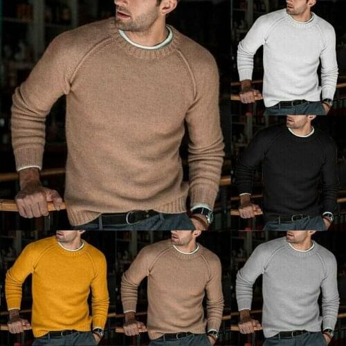 Autumn Winter Mens Trend Pullover Shirt Fashionable Versatile Simple Comfortable Long Sleeves Solid Color 2020 Hot New