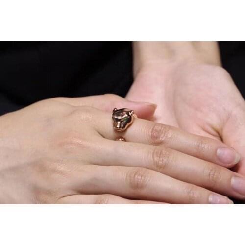 Luxury brand jewelry smoothpanthere ring panther wedding finger ring leopard jewelry fashion brand design