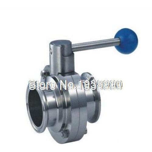Sanitary TriClamp Butterfly Valve, size:1.5" /1"/ 3/4", SS304 ,TC-Clamp