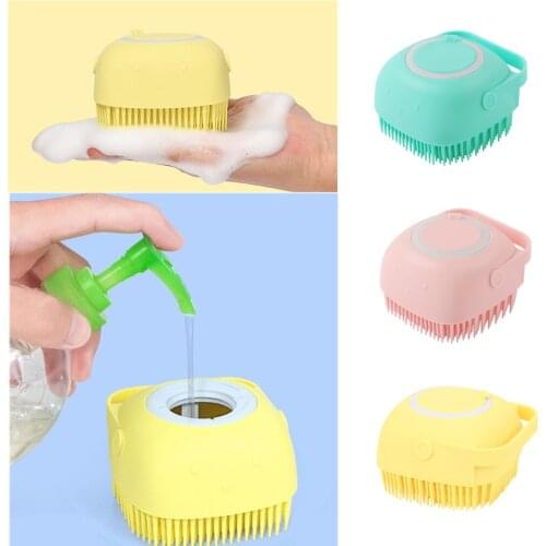 3 Color Pet Dog Shampoo Massage Brush Pet Dog Brush Pet Cat Massage comb Pet Dog Bath brush For Dogs Cats Cleaning Grooming Tool