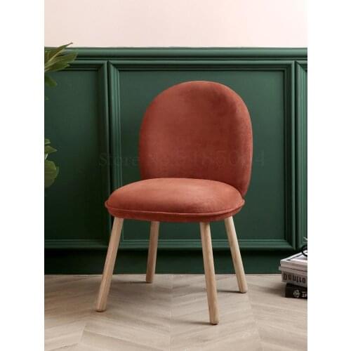 Nordic Solid Wood Net Red Makeup Dressing Chair Simple Creative Backrest Chair Home Leisure Single Dining Chair