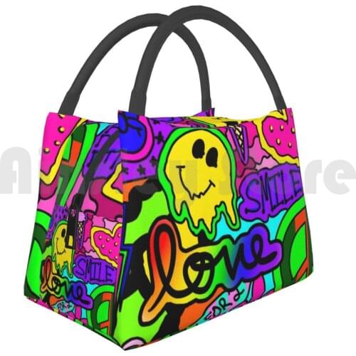 Cooler Lunch Bag Picnic Bag Designs Love Pride Peace Sign Camo Camouflage Smile Peace Flower Stars 10 For 2