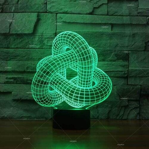 Product Abstract Modeling Usb 3d Nightlight Seven Color Logo Customized Led Table Lamp For Bedroom Table Moderne Desk Lamp