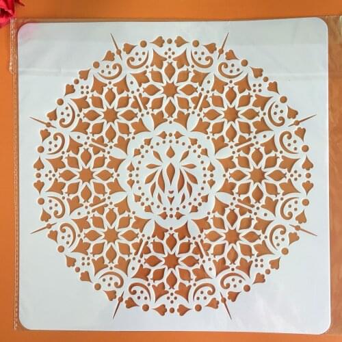 30x30cm Large Mandala Heart Wall Stencils Coloring Scrapbook Book Embossing Album Decorative Template drawing stencils
