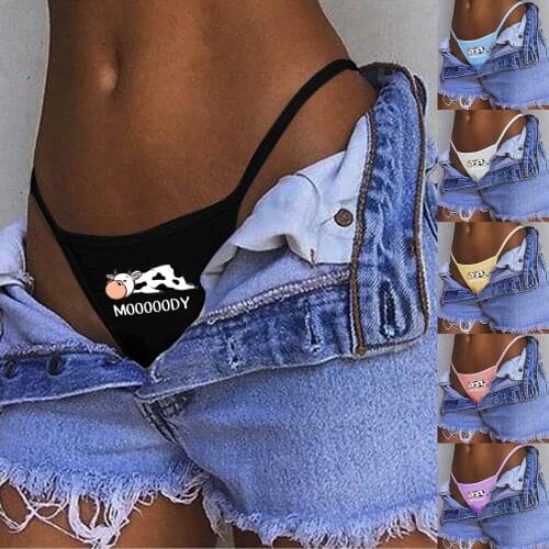 Panties For Women Plus Size Funny Cows Printing Panties Plus Size Solid Color High Waist Physiological Briefs Womens Underwear