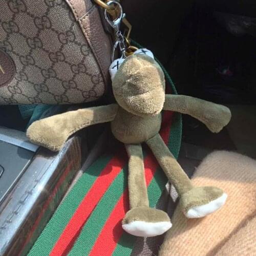 Sesame Street Keychain Long Leg Frog Plush Doll Keychain Pendant Bag Key Holder Couple Gifts