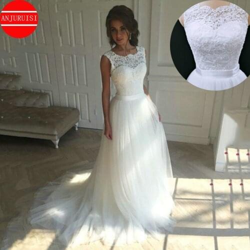Vintage Lace Appliques Boho Wedding Dress 2020 A Line Vestidos De Novia Beach Bridal Gown Robe Mariage Trouwjurk Hochzeitskleid