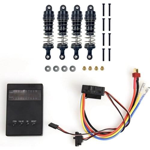 2 Set RC Car Part: 1 Set Shock Absorber Damper & 1 Set Electronic Speed Controller Waterproof ESC With Program Card