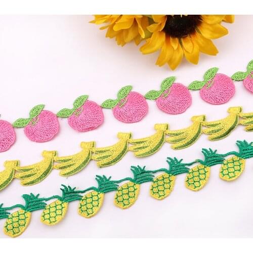 2Yards Fruit Lace Embroidery Trim Knitting Wedding Ribbon DIY Apparel Home Decoration Handmade Sewing Crafts Accessories